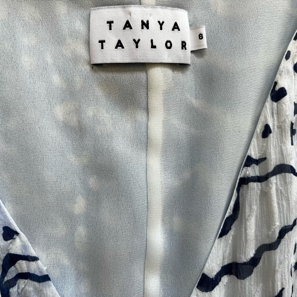 TANYA TAYLOR Bianka Ruffled Mix Print Dress Size 6 Feminine Flirty Date Party - Picture 5 of 12